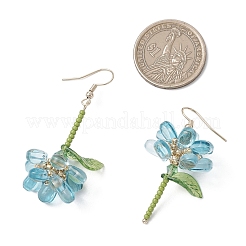 Pendientes colgantes de flores de acero inoxidable 304&nbsp;EJEW-MZ00461