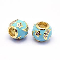 Ottone smalto European Beads&nbsp;KK-P126-32B-NR