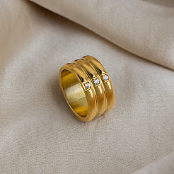 304 Edelstahl Strass breite Fingerringe&nbsp;LH3089-1
