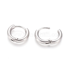 Pendientes de aro pequeños resistentes al deslustre para niñas y mujeres&nbsp;EJEW-F111B-13mm-PA