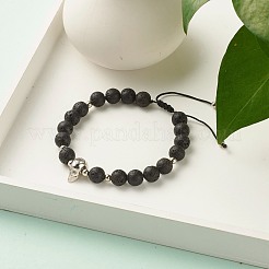 Verstellbare geflochtene Perlenarmbänder mit Totenkopf&nbsp;BJEW-JB07497-01