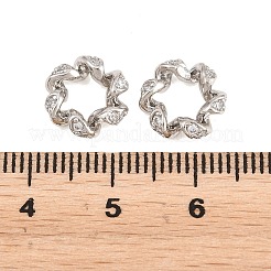 Cuentas europeas de latón retorcido con circonitas cúbicas transparentes&nbsp;KK-B186-08P