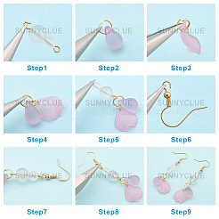 Kits de fabrication de boucles d'oreilles roses à faire soi-même&nbsp;DIY-SC0001-32