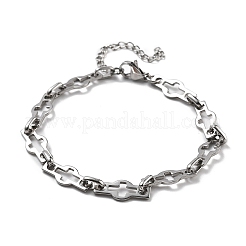 Bracelets à maillons croisés en acier inoxydable 304 pour hommes et femmes&nbsp;BJEW-D042-41P