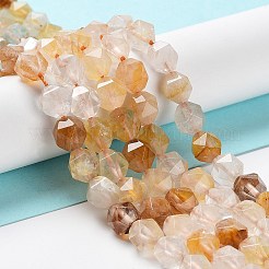 Natürlicher gelber hämatoider Quarz/goldene Heilerquarz-Perlenstränge&nbsp;G-G030-A01-01