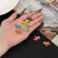 Émail d'alliage pendentifs cheval animal&nbsp;X-ENAM-M004-G