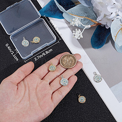 6 pz 2 colori in ottone micro pavé di ciondoli con zirconi cubici&nbsp;ZIRC-BBC0003-68A