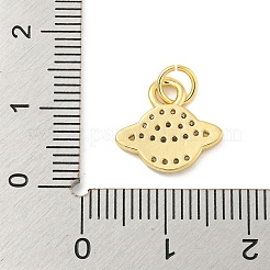 Colgantes de circonita cúbica transparente micro pavé de latón chapado en rack&nbsp;KK-B093-20G