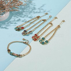 Emaille-Kettenarmbänder aus vergoldetem Messing&nbsp;BJEW-JB05881