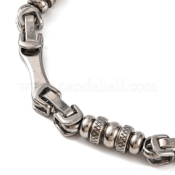 Bracciali a catena bizantina rondelle in acciaio inossidabile 201 anti-appannamento&nbsp;BJEW-B078-92P
