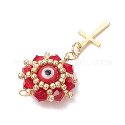 3 pieza de colgantes de mal de ojo con cuentas de vidrio de 3 colores&nbsp;PALLOY-MZ00628