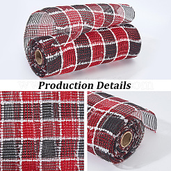 Ruban décoratif en maille de polyester pour sapins de Noël&nbsp;SIL-WH20025-050C
