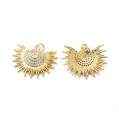 Porte micro ouvrent pendentifs zircone cubique en laiton de placage&nbsp;KK-K165-14G