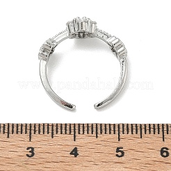 Messing Micro Pave Zirkonia Manschette offene Ringe&nbsp;RJEW-C163-22P