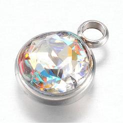 Dijes de rhinestone de vidrio de acero inoxidable 304&nbsp;STAS-G082-10