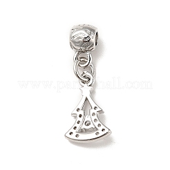 Placage de crémaillère en laiton micro pavé pendentifs en zircone cubique claire&nbsp;ZIRC-H125-04P