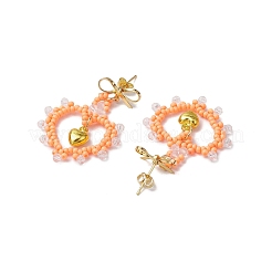Boucles d'oreilles pendantes en perles de rocaille en verre&nbsp;EJEW-MZ00396-02
