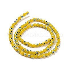 Handgefertigte Murano bösen Blick runde Perle Stränge&nbsp;LAMP-L055-4mm-19
