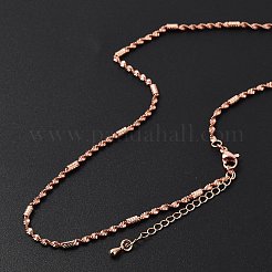 Colliers en laiton avec chaînes de Singapour pour femmes&nbsp;NJEW-D302-38RG