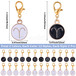 48pcs décorations de pendentif en alliage d'émail&nbsp;HJEW-BM00018