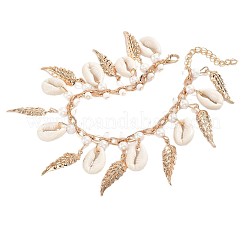Boho-Fußkettchen mit Quasten aus natürlicher Kaurimuschel&nbsp;WG179D1-01
