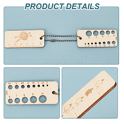 Règle à crochet rectangulaire en bois et jauge d'épaisseur&nbsp;FIND-WH0110-777