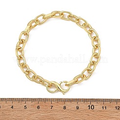 6 mm Messing-Kabelkettenarmbänder mit S-Verschlüssen&nbsp;BJEW-JB14255