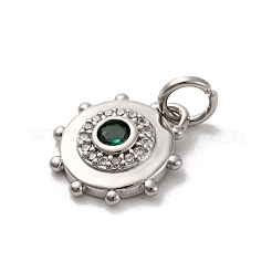 Breloques en laiton avec zircone cubique de micro pave&nbsp;KK-U033-22P-03