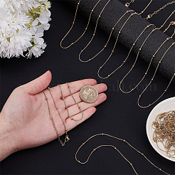 20 collana a catena a serpente rotonda in acciaio inossidabile con pallina&nbsp;NJEW-OC0001-08G