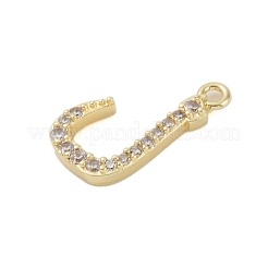 Placage de crémaillère en laiton micro pavé pendentifs en zircone cubique claire&nbsp;KK-A224-03P-G