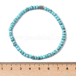 Braccialetti elastici in perline turchesi sintetiche per donna uomo&nbsp;PW-WG6A9BA-03