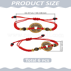 6 Stück verstellbare geflochtene Armbänder aus Nylonschnur&nbsp;BJEW-LP0002-80