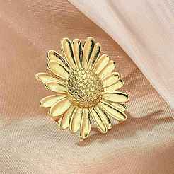 Sonnenblumen-Manschettenringe aus Messing für Damen&nbsp;RJEW-C123-03G