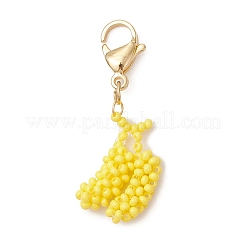 Decorazione pendente a forma di banana con perline di semi di vetro&nbsp;HJEW-MZ00144