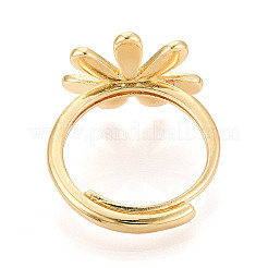 Blume Messing Emaille verstellbare Ringe Einstellung&nbsp;KK-T079-29G
