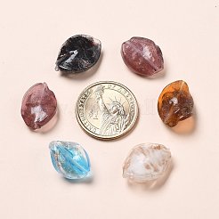 Perles vernissées de sable d'or manuelles &nbsp;X-LAMP-S029-20x15mm-M