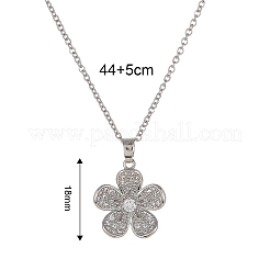 Modische Messing-Halskette mit Blumenmotiv und Strassen für Damen&nbsp;BV1149