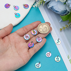 12 Stück 12 Stile hohle Edelstahl-Charms&nbsp;FIND-WR0012-01
