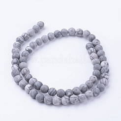 Chapelets de perles en pierre de carte/pierre picasso/picasso jasper naturelles &nbsp;G-G735-27F-6mm