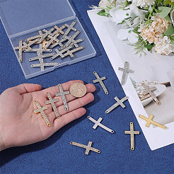 40 pz 4 colori lega religiosa cristallo strass connettore charms&nbsp;FIND-PH0038-10