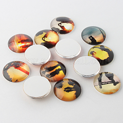 Halbrund Liebe Dämmerung Foto Glaskuppel Cabochons&nbsp;GGLA-A002-20mm-HH