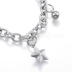 Bracelets à breloques en acier inoxydable 304 résistant au ternissement&nbsp;BJEW-G544-28P
