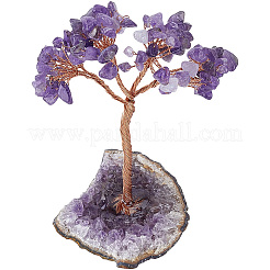 1 pièce de décoration d'arbre de vie en éclats d'améthyste naturelle&nbsp;DJEW-PA0001-02A