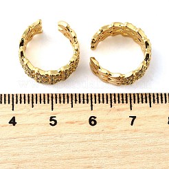Orecchini a polsino in zircone chiaro con micro pavè di ottone&nbsp;EJEW-K309-10G