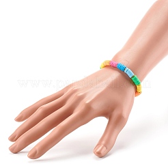 Braccialetti elastici di perle di argilla polimerica&nbsp;BJEW-JB06347