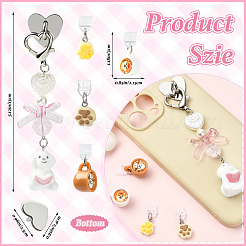 5 Stück Handyhalterung aus Eisen & staubdichte PVC-Stecker für Mobiltelefone&nbsp;HJEW-SW00455