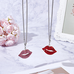 2 ciondolo per labbra con strass in 2 colori&nbsp;HJEW-CY0001-02