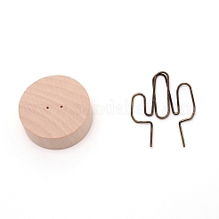 Base de porte-cartes nominative ronde et plate en bois de schima&nbsp;AJEW-WH0240-99