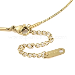 Collares con colgante cuadrado de ojo de gato y acero inoxidable 304&nbsp;NJEW-N055-11G