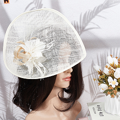 Mini-Hut-Fascinator-Basis aus Leinen&nbsp;AJEW-WH0561-32C